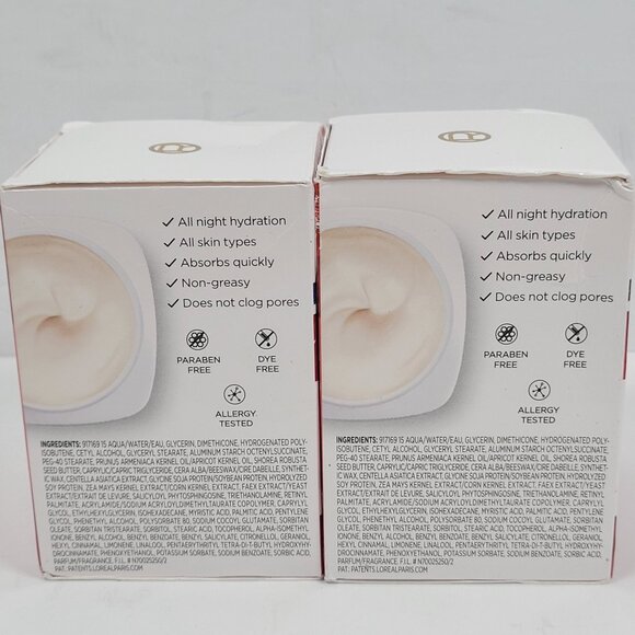 LOreal Paris Revitalift Night Moisturizer Anti-Wrinkle Firming 48g Set of 2 NIB - Picture 2 of 5